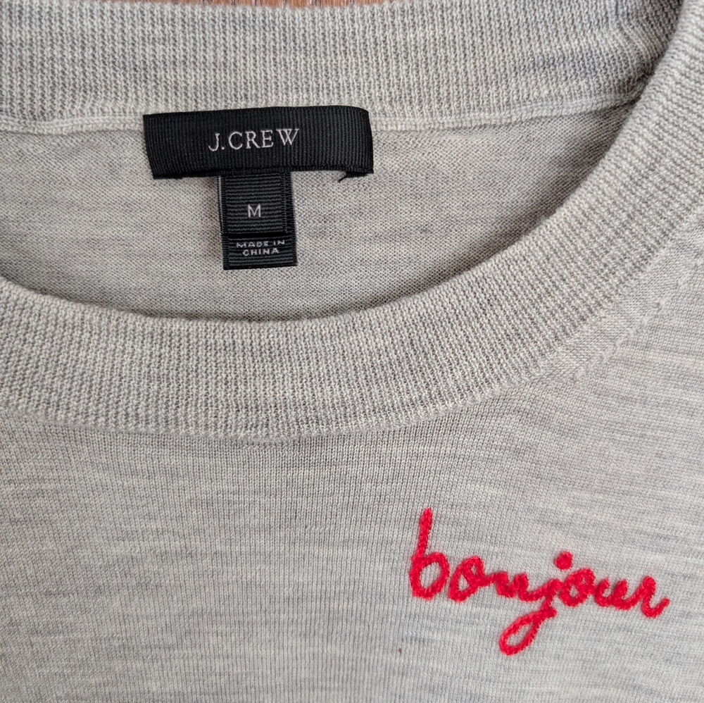 J. Crew Bonjour Embroidered Sweater size M
